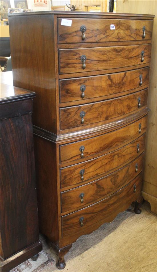 Walnut chest on chest